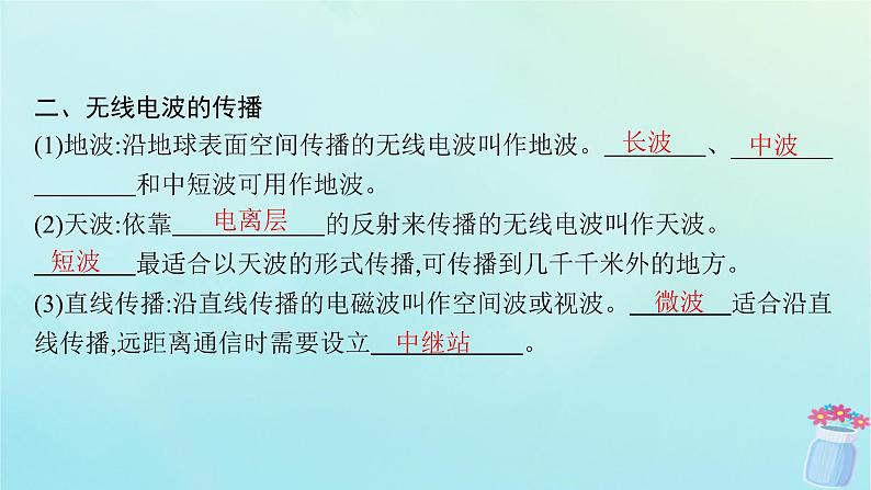 新教材2023_2024学年高中物理第4章电磁振荡与电磁波4.无线电波的发射传播与接收5.无线电波与移动互联网课件教科版选择性必修第二册第6页