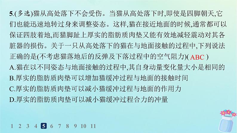 新教材2023_2024学年高中物理第1章动量与动量守恒定律分层作业2动量定理课件教科版选择性必修第一册08