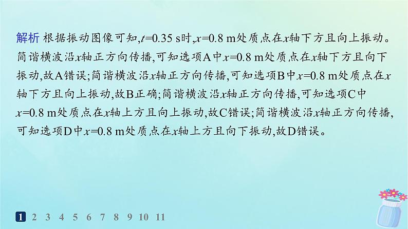 新教材2023_2024学年高中物理第3章机械波分层作业18振动图像与波的图像的比较机械波的多解问题课件教科版选择性必修第一册03