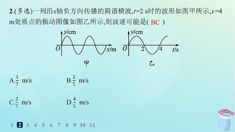 新教材2023_2024学年高中物理第3章机械波分层作业18振动图像与波的图像的比较机械波的多解问题课件教科版选择性必修第一册04