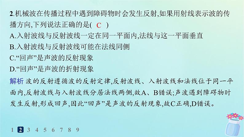 新教材2023_2024学年高中物理第3章机械波分层作业19波的反射与折射课件教科版选择性必修第一册03