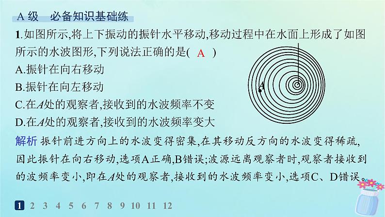 新教材2023_2024学年高中物理第3章机械波分层作业20波的干涉与衍射多普勒效应课件教科版选择性必修第一册02