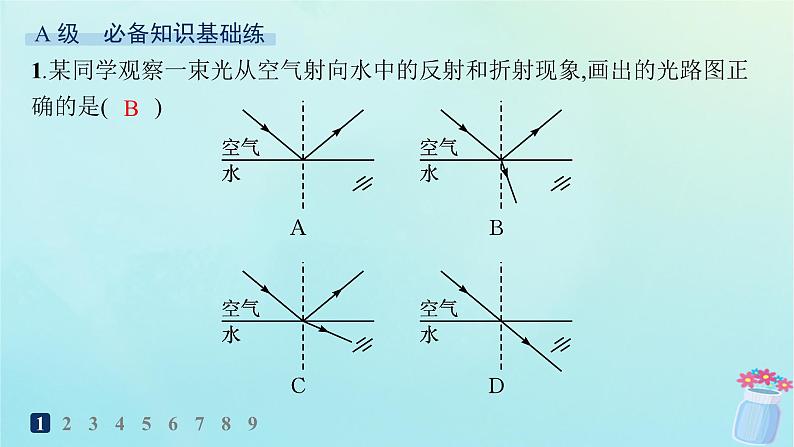 新教材2023_2024学年高中物理第4章光及其应用分层作业21光的折射定律课件教科版选择性必修第一册02