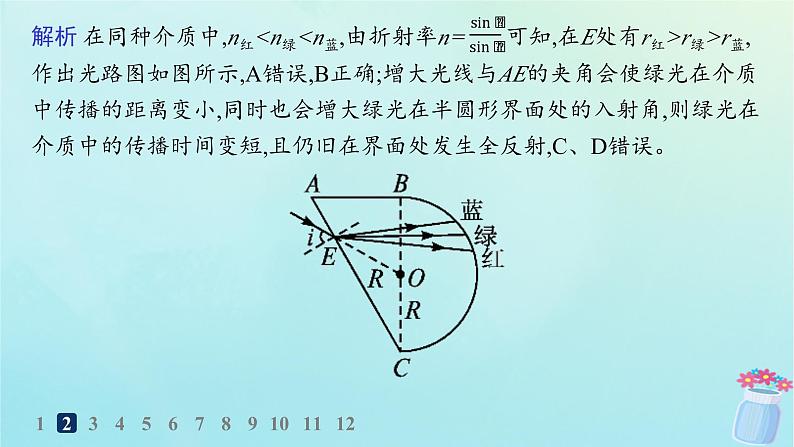 新教材2023_2024学年高中物理第4章光及其应用分层作业24光的折射和全反射的综合应用课件教科版选择性必修第一册05