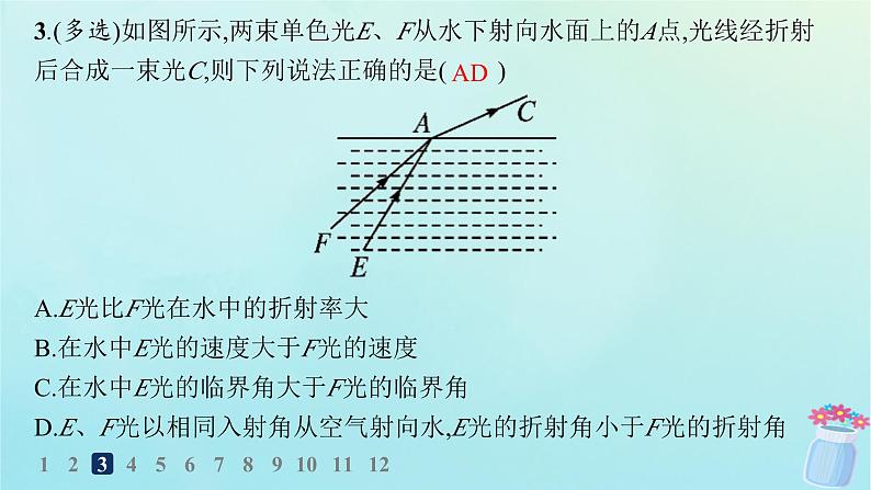 新教材2023_2024学年高中物理第4章光及其应用分层作业24光的折射和全反射的综合应用课件教科版选择性必修第一册06