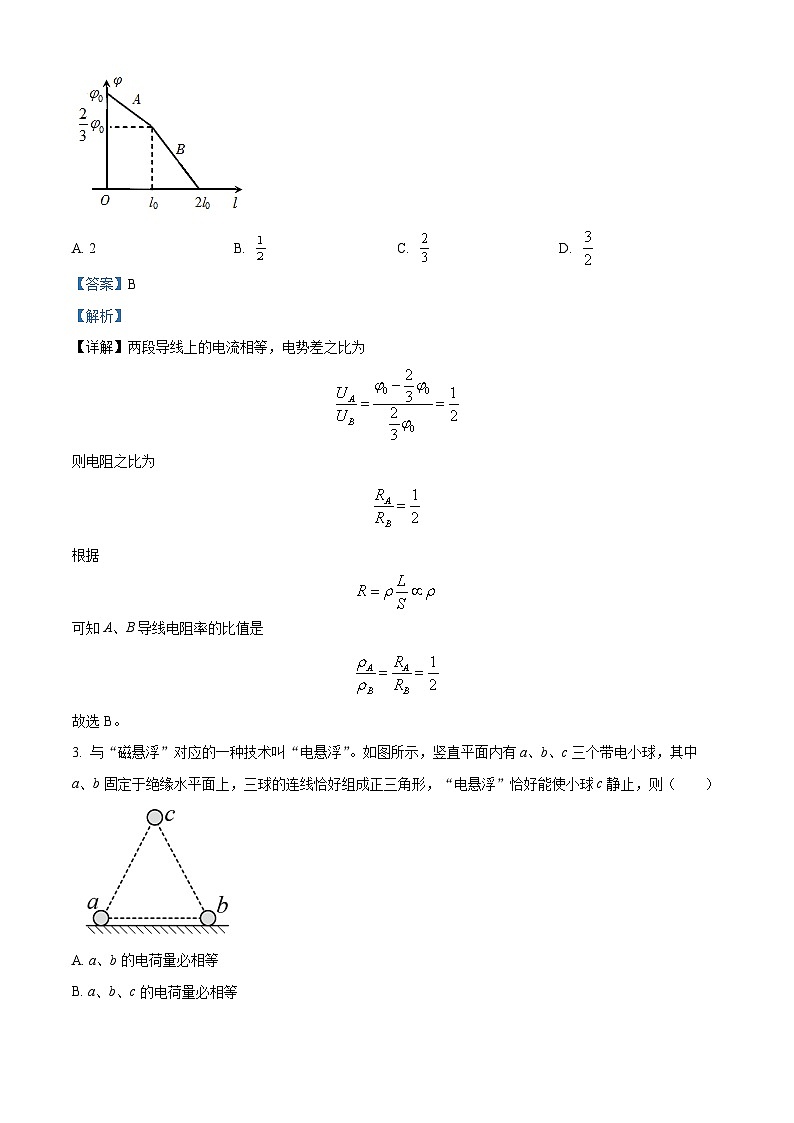 四川省射洪中学2023-2024学年高二物理上学期9月月考试题（Word版附解析）第2页