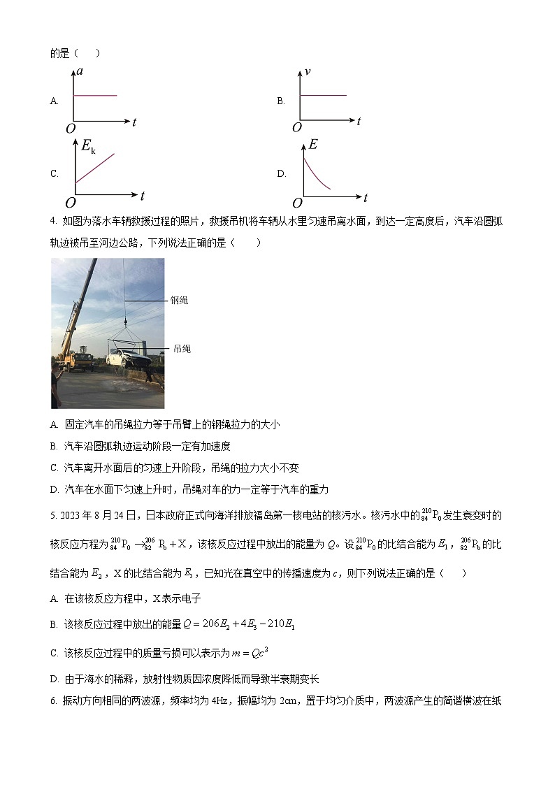 2024浙江省强基联盟高三上学期10月联考物理试题含解析02