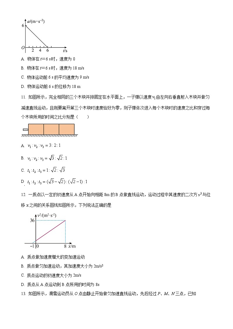 2024省哈尔滨师大附中高一上学期10月月考试题物理含解析第3页