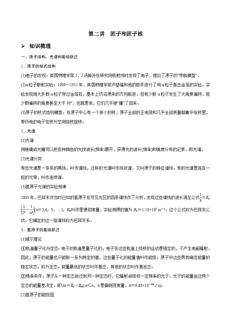 新高考物理一轮复习精讲精练第13章 近代物理 第2讲 原子和原子核（含解析）第1页