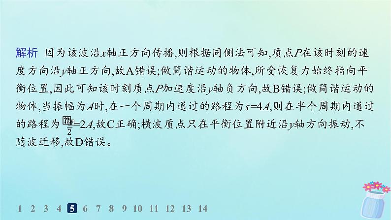 新教材2023_2024学年高中物理第3章机械波第1节波的形成和描述分层作业课件鲁科版选择性必修第一册08