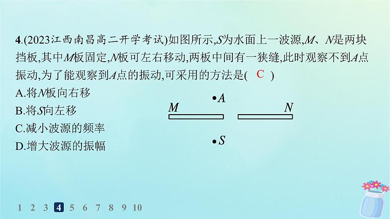 新教材2023_2024学年高中物理第3章机械波第3节波的干涉和衍射分层作业课件鲁科版选择性必修第一册08