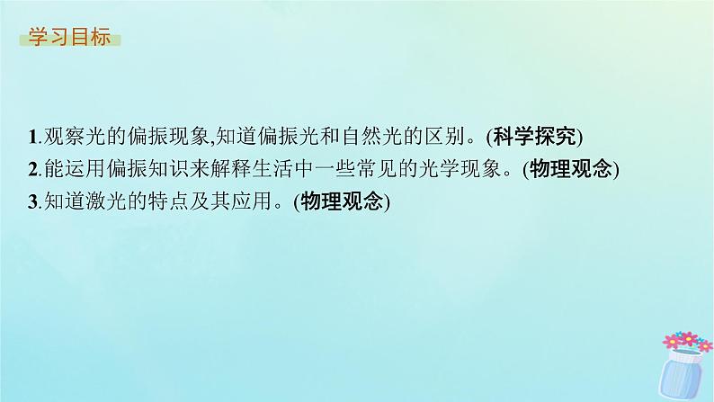 新教材2023_2024学年高中物理第5章光的干涉衍射和偏振第4节光的偏振第5节激光与全息照相课件鲁科版选择性必修第一册03