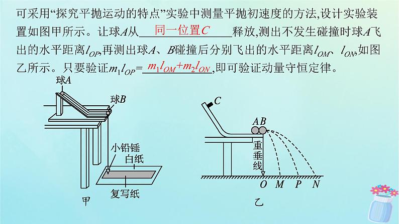 新教材2023_2024学年高中物理第1章动量及其守恒定律第3节科学验证动量守恒定律课件鲁科版选择性必修第一册07