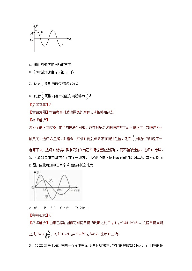 新高考物理二轮复习精选练习专题7机械振动和机械波(含解析)02