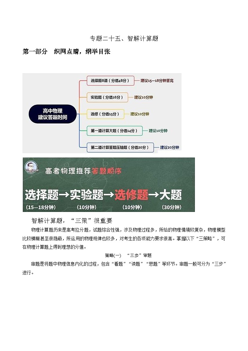 新高考物理二轮复习精选练习专题25智解计算题（含解析）-第1页
