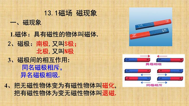 13.1+磁场+磁感线+课件-2023-2024学年高二上学期物理人教版（2019）必修第三册第1页