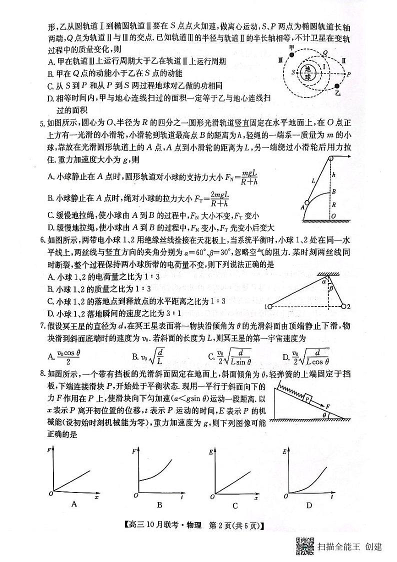 （预约首发）2024届陕西省安康市重点名校高三10联考物理试题（PDF）第2页