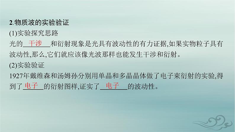 新教材2023_2024学年高中物理第4章原子结构和波粒二象性5.粒子的波动性和量子力学的建立课件新人教版选择性必修第三册第6页