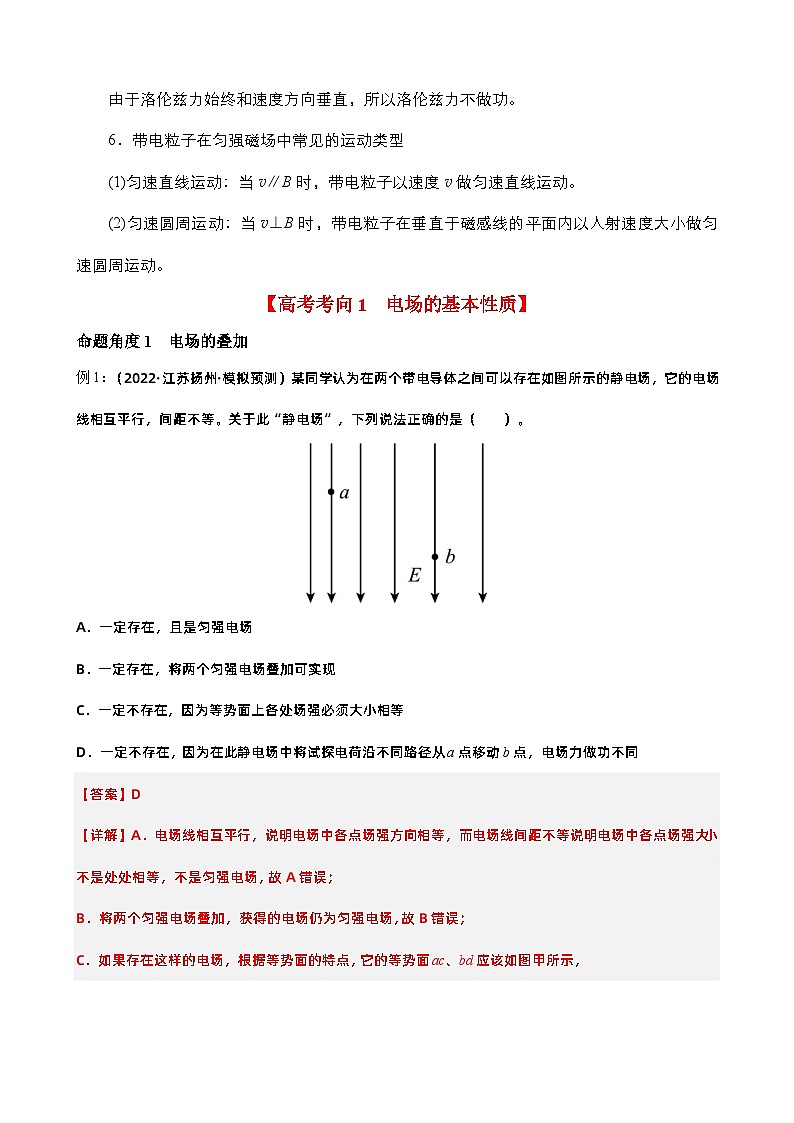 新高考物理二轮复习讲义+分层练习专题06  电场和磁场的基本性质 精品讲义（含解析）第3页