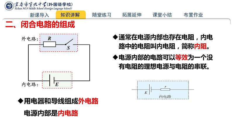 12.2闭合电路欧姆定律（第一课时）+课件-2023-2024学年高二上学期物理人教版（2019）必修第三册第6页