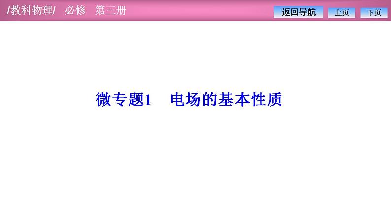 2023-2024学年教科版（2019）必修第三册 第1章 静电场 微专题1 电场的基本性质 课件01