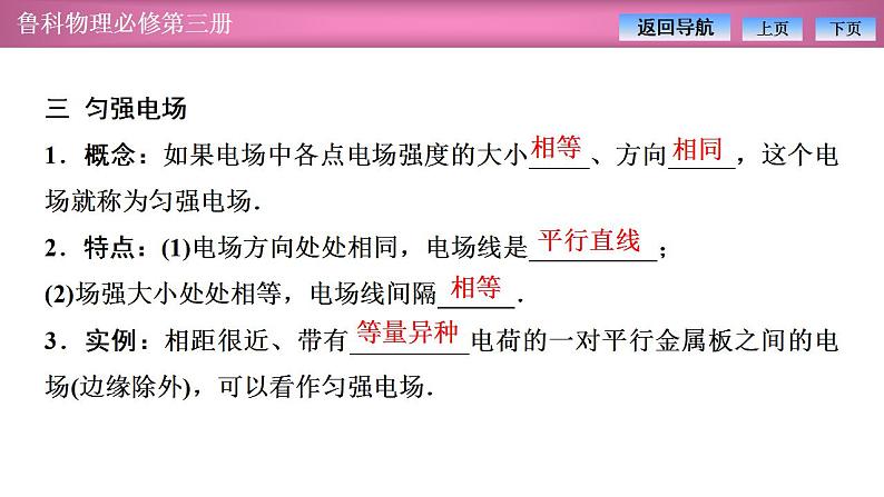 2023-2024学年鲁科版（2019）必修第三册 1.4点电荷的电场 匀强电场 1.5静电的利用与防护 课件06