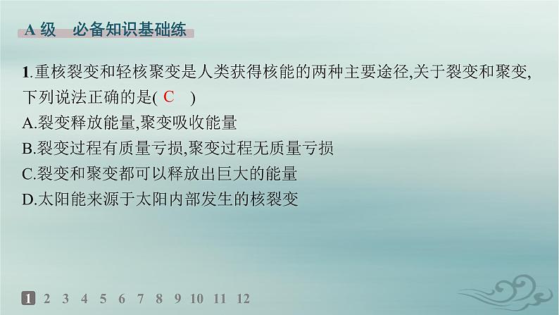 新教材2023_2024学年高中物理第5章原子核分层作业24核裂变与核聚变课件新人教版选择性必修第三册第2页