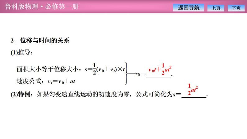 2023-2024学年鲁科版（2019）必修第一册 2.2位移变化规律 课件05