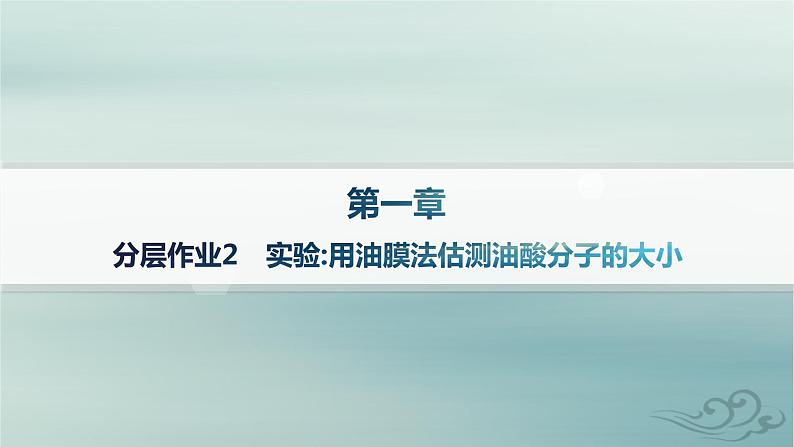 新教材2023_2024学年高中物理第1章分子动理论分层作业2实验用油膜法估测油酸分子的大形件新人教版选择性必修第三册课件PPT01