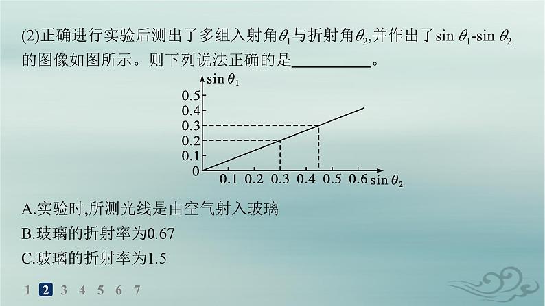 新教材2023_2024学年高中物理第4章光实验测量玻璃的折射率分层作业课件新人教版选择性必修第一册第5页