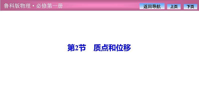 2023-2024学年鲁科版（2019）必修第一册 1.2质点和位移 课件第1页