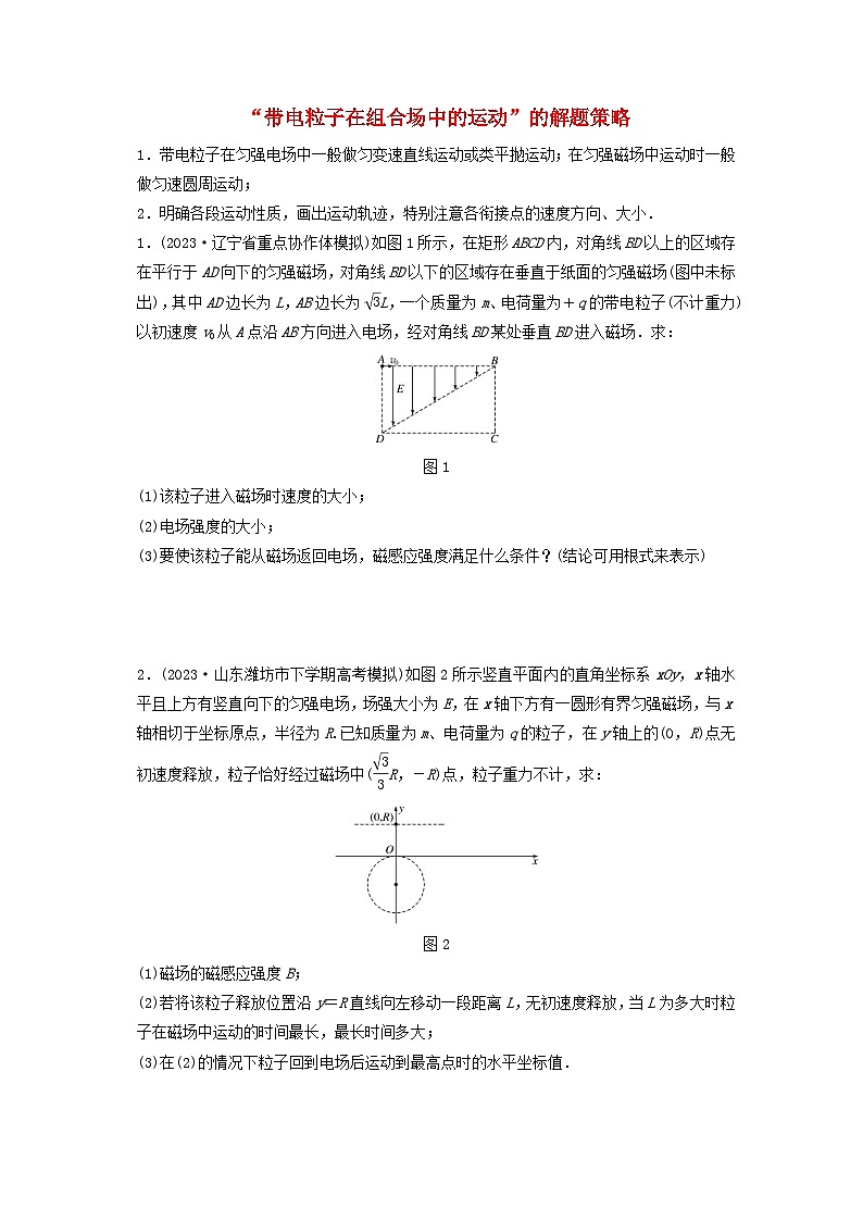 2024高考物理一轮复习考点攻破训练——“带电粒子在组合场中的运动”的解题策略练习含解析教科版第1页