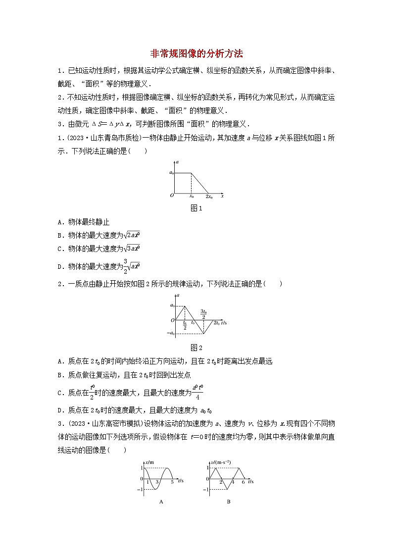 2024高考物理一轮复习考点攻破训练——非常规图像的分析方法练习含解析教科版第1页