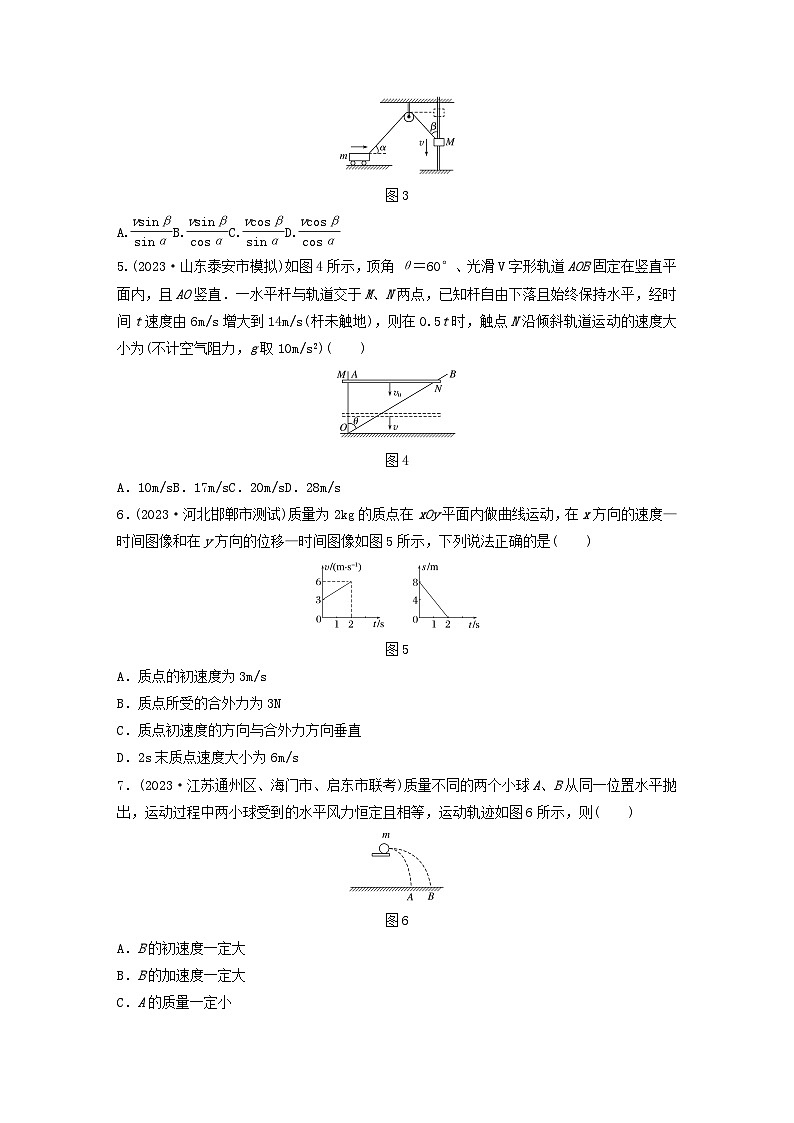 2024高考物理一轮复习考点攻破训练——运动的合成与分解和”牵连物体“的运动练习含解析教科版02