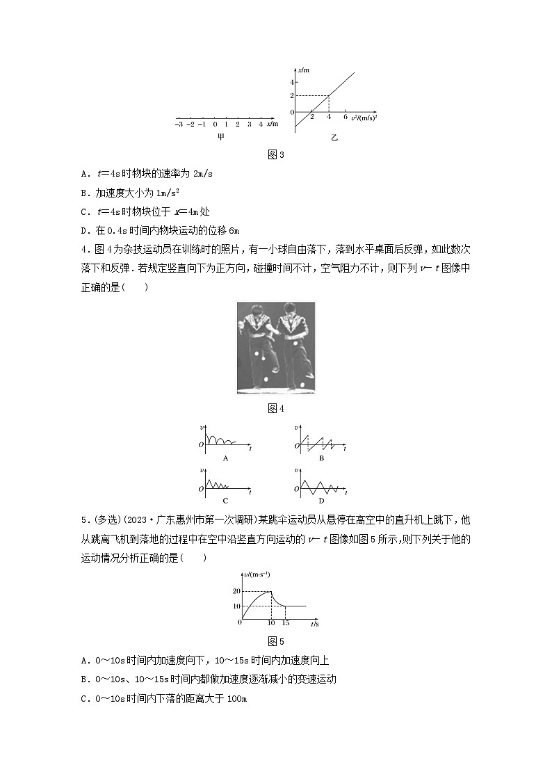 2024高考物理一轮复习考点攻破训练——运动学图像问题的分析方法练习含解析教科版第2页