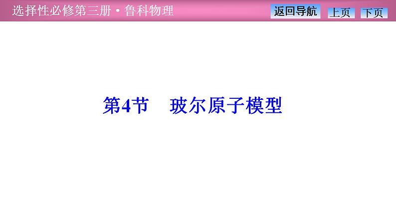 2023-2024学年鲁科版（2019）选择性必修第三册 4.4玻尔原子模型 课件第1页