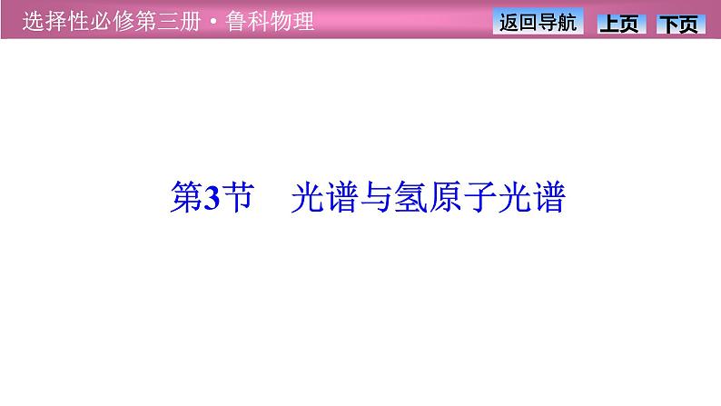 2023-2024学年鲁科版（2019）选择性必修第三册 4.3光谱与氢原子光谱 课件第1页