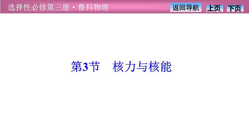 2023-2024学年鲁科版（2019）选择性必修第三册 5.3核力与核能 课件01