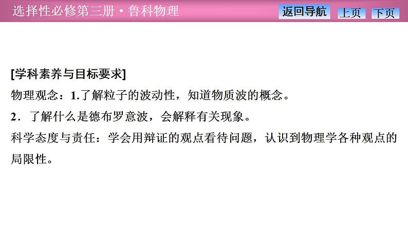 2023-2024学年鲁科版（2019）选择性必修第三册 6.2实物粒子的波粒二象性 课件第2页