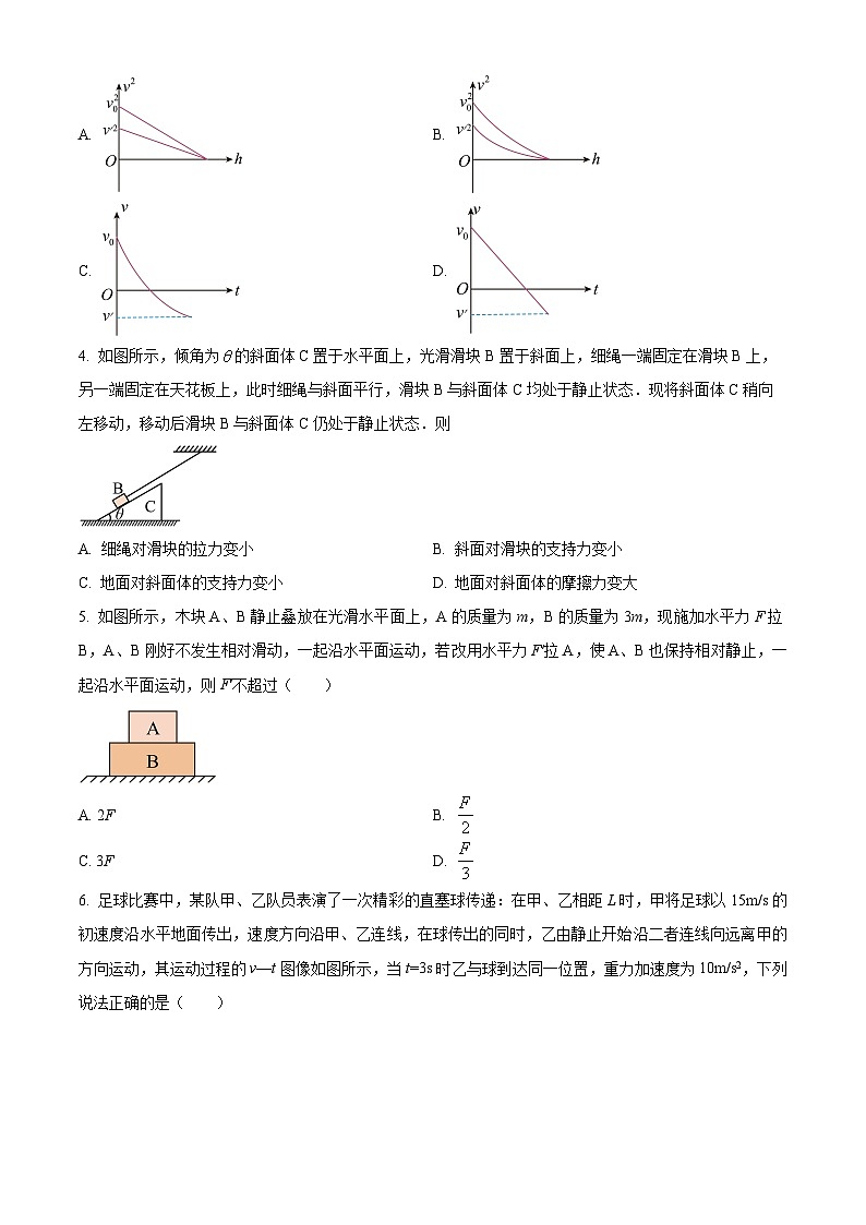 四川省绵阳南山中学2023-2024学年高三上学期10月月考理综物理试题无答案第2页