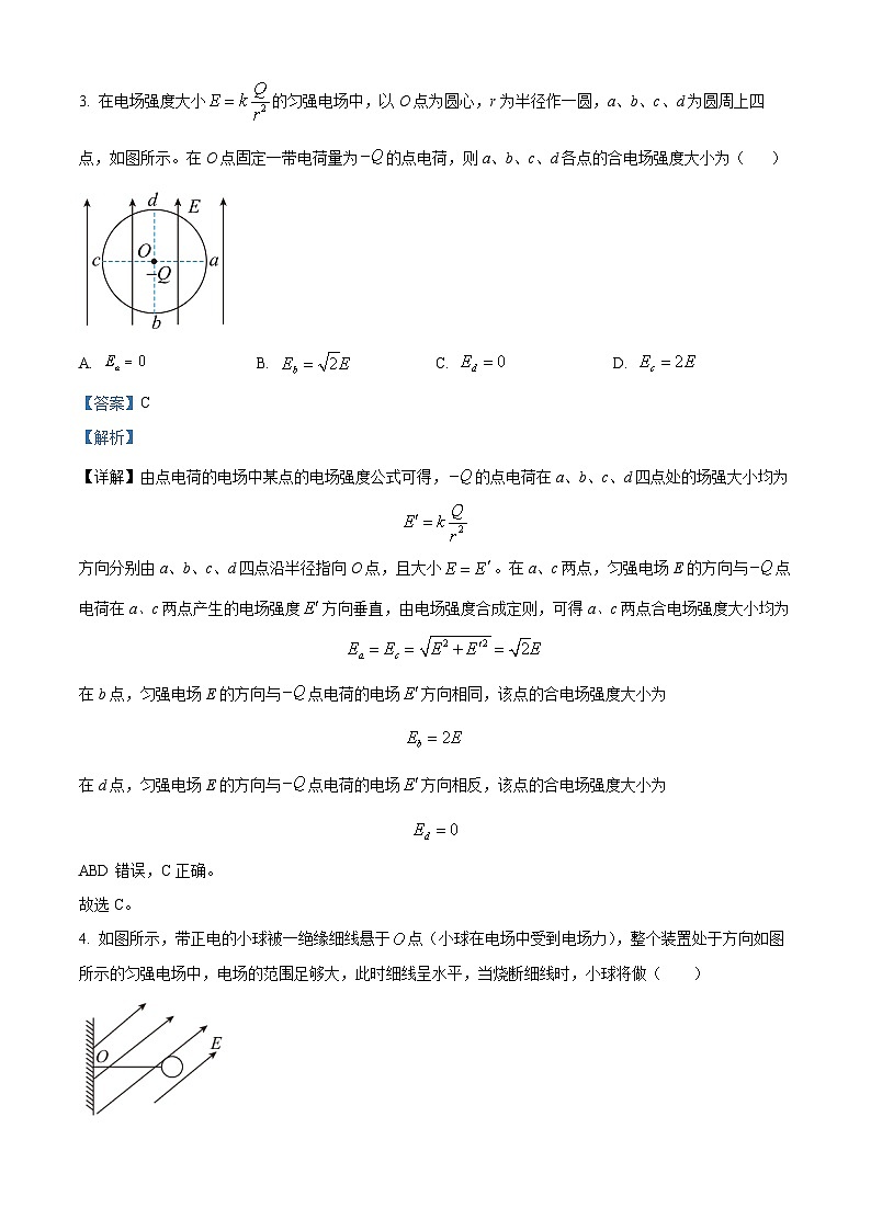 2024广元广元中学高二上学期10月月考物理试题含解析02