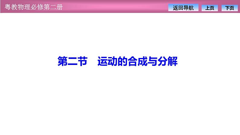 2023-2024学年粤教版（2019）必修第二册 1.2运动的合成与分解 课件01