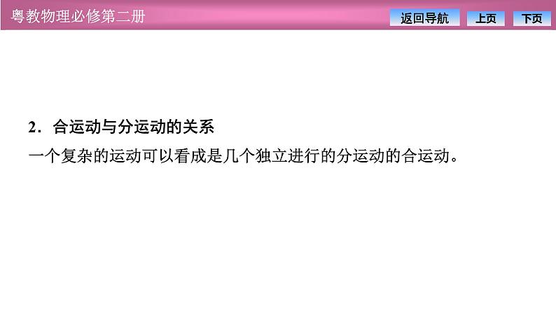 2023-2024学年粤教版（2019）必修第二册 1.2运动的合成与分解 课件05