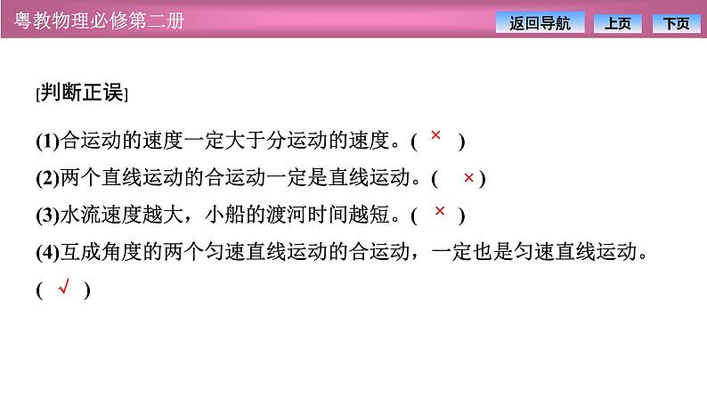 2023-2024学年粤教版（2019）必修第二册 1.2运动的合成与分解 课件07