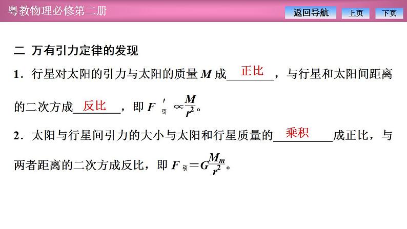 2023-2024学年粤教版（2019）必修第二册 3.2认识万有引力定律 课件第5页