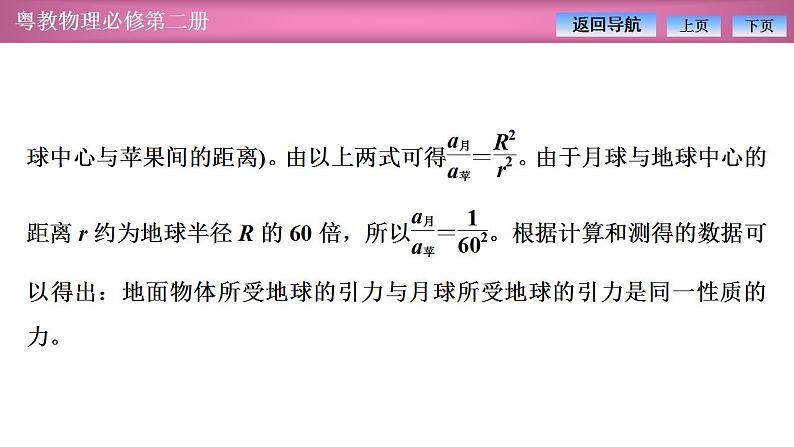 2023-2024学年粤教版（2019）必修第二册 3.2认识万有引力定律 课件第7页