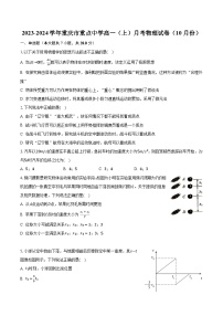 2023-2024学年重庆市重点中学高一（上）月考物理试卷（10月份）（含解析）