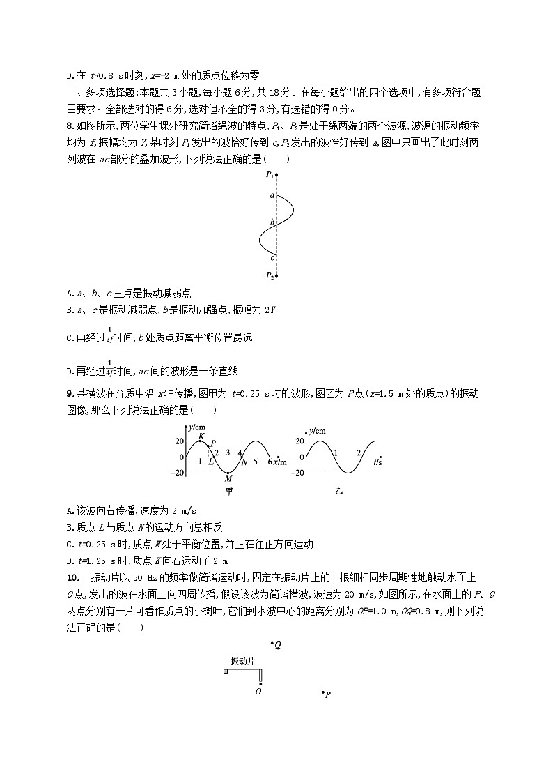 新教材2023_2024学年高中物理第3章机械波测评新人教版选择性必修第一册03