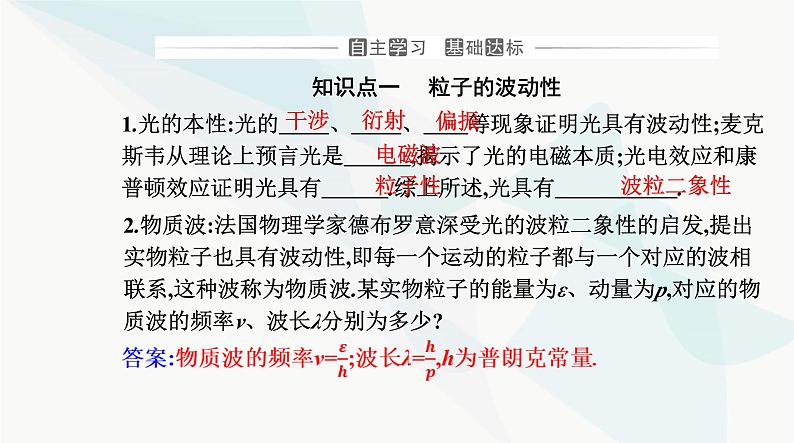 人教版高中物理选择性必修第三册第四章原子结构和波粒二象性4-5粒子的波动性和量子力学的建立课件第3页