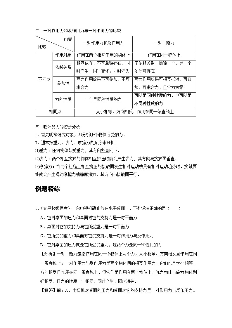 新教材高中物理必修第一册分层提升讲义06 C牛顿第三定律 提升版（含解析）02